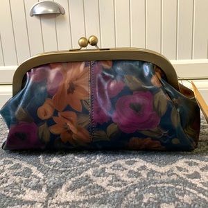 Patricia Nash Mia Leather Frame Satchel Bag Tooled Peruvian Painting